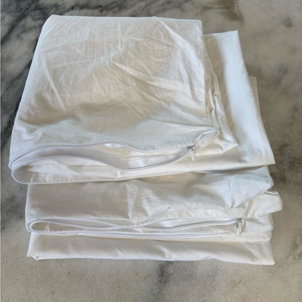 Frette Pair White Zippered Pillowcases - King